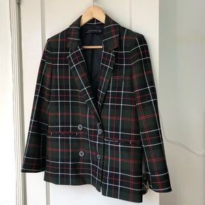 Zara green plaid blazer